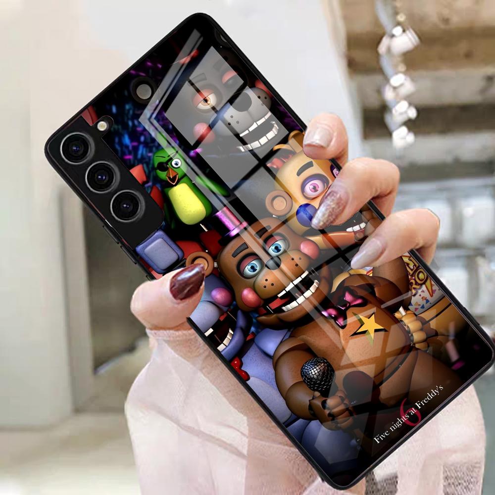 F-Fnaf F-Five Nights At Freddys Чехол для телефона Samsung S25 Edge Ultra S23 S22 S21 S20 Ultra Plus S24 Fe A54 A53 A25 Стеклянная крышка