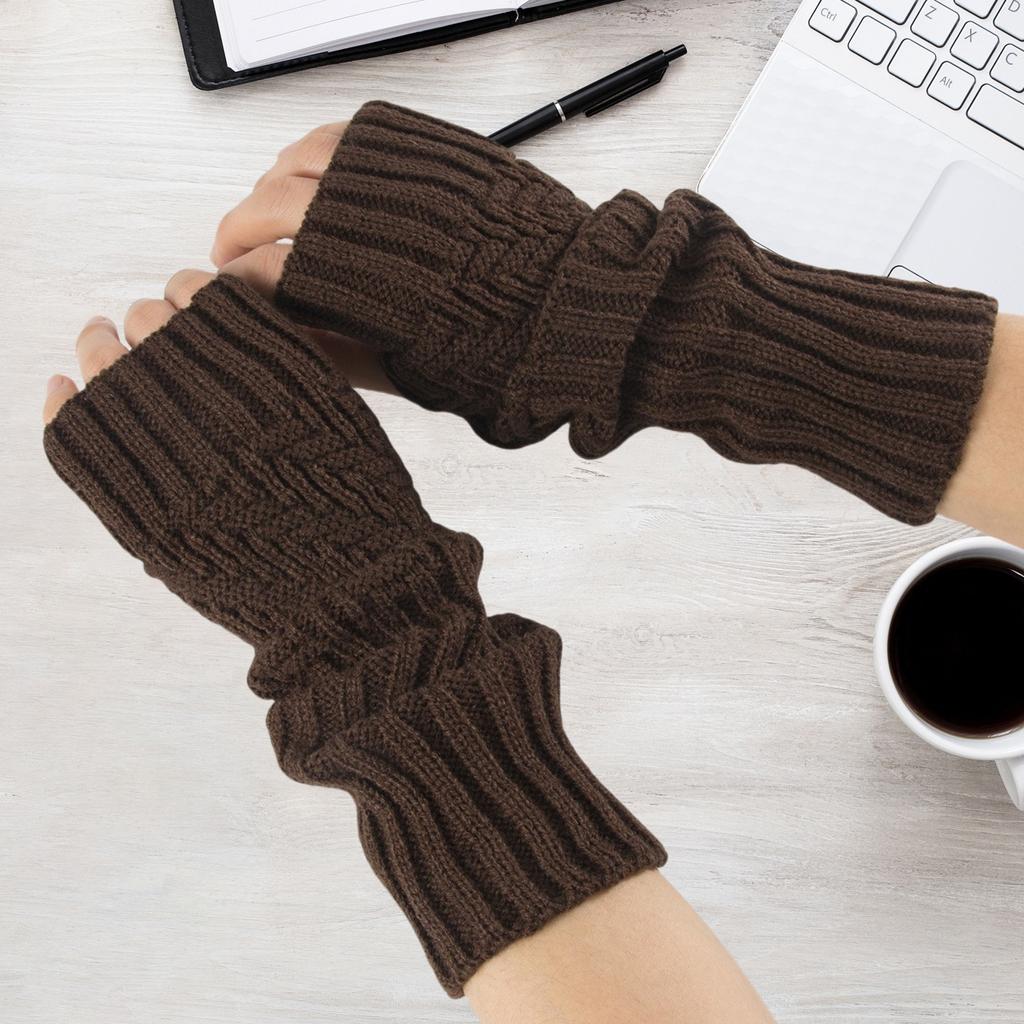 Диагональные полосатые митенки Осень и Зима Новые Мужские и Женские Жаккардовые Вязаные Шерстяные Теплые Рукава Флисовые Нарукавники