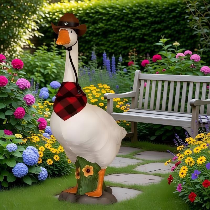 Resin Garden Goose Statue Decor Porch Yard Outdoor Home Decoration - Giddy Figurine
