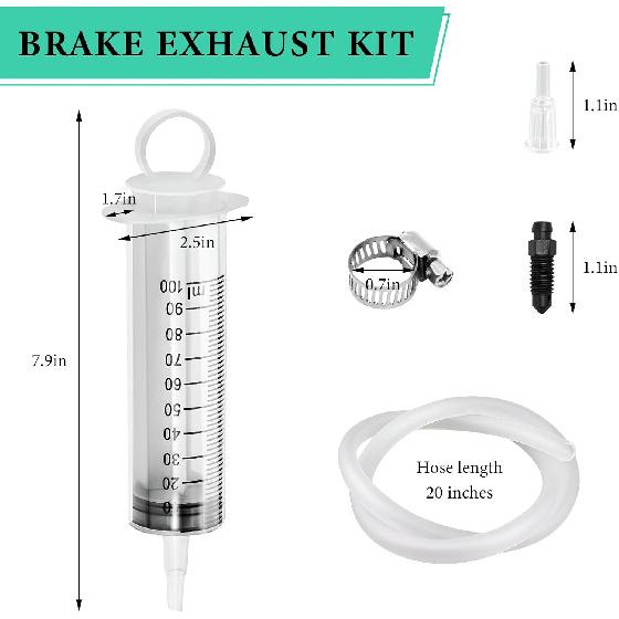 Brake Bleeder Kit, Hydraulic Disc Clutch Bleed Tool with 100ml Syringe 50cm Hose, Universal Brake Bleeding Kit Oil Fluid Extractor for Motorcycle Car