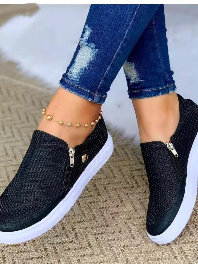 Spring Vulcanize Shoes Women Ladies Slip-On Flat Casual Shoes Fashion Leather Platform Sneakers for Women 2024 Zapatillas Mujer