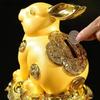 Sha Jin Rabbit Ornament Zodiac Rabbit Saves Money Decoration of living room, wine cabinet, office Resin Craft Gifts