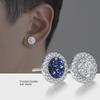 Sapphire Crystal Cluster Earrings: Trendy, Cool, Handsome Winter Accessory for Men