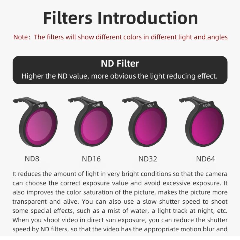Фильтр для объектива для стабилизатора Фильтры для камеры Защита MCUV ND8 ND16 ND32 ND64 CPL