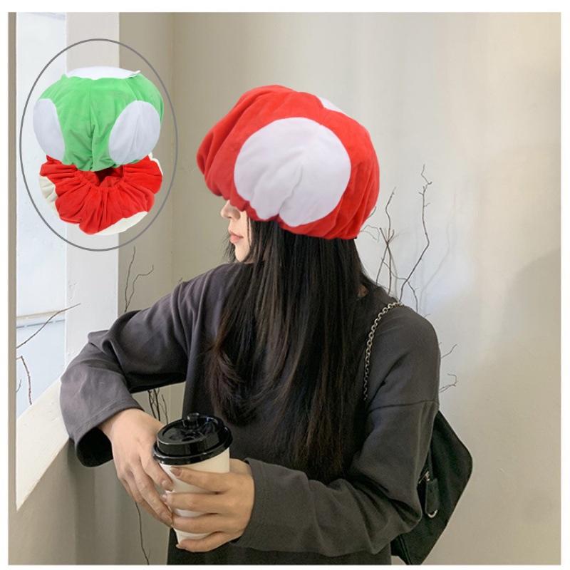 Cute Green And Red Mario Hat Plush Toy Doll For Kids And Adults