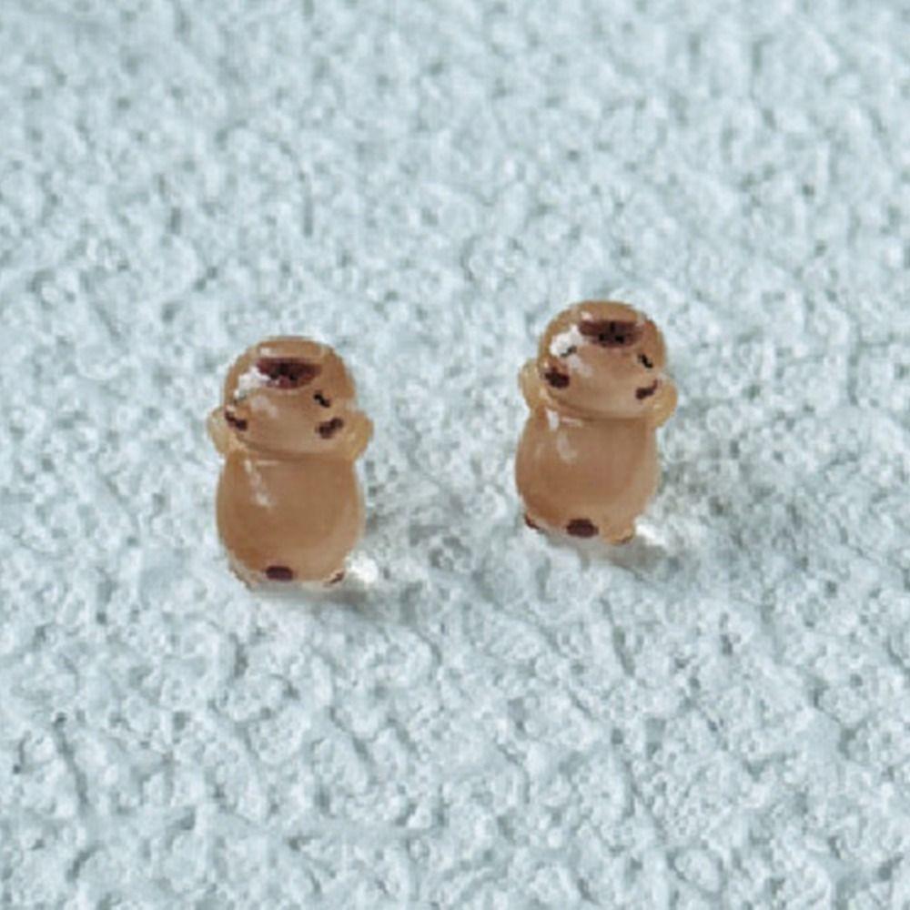 Korean Style Mini Ear Studs Transparent Capybara Stud Earring Personality Party