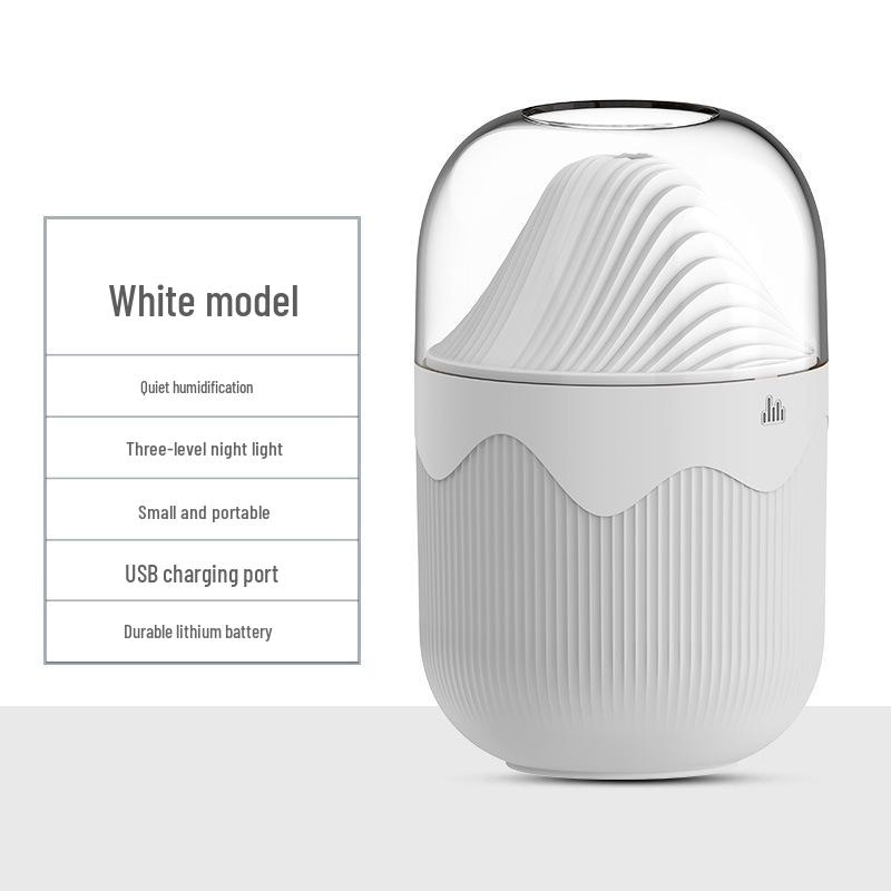 Compact Silent Humidifier: Portable Mini Air Purifier for Bedroom with Large Fog and Easy Water Refill