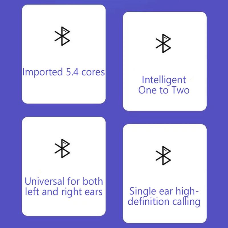 Беспроводная бизнес-гарнитура Bluetooth 5.4 с открытым вращением на 180° и микрофоном, с костной проводимостью, заушным креплением, сенсорным управлением, спортивные Hi-Fi наушники