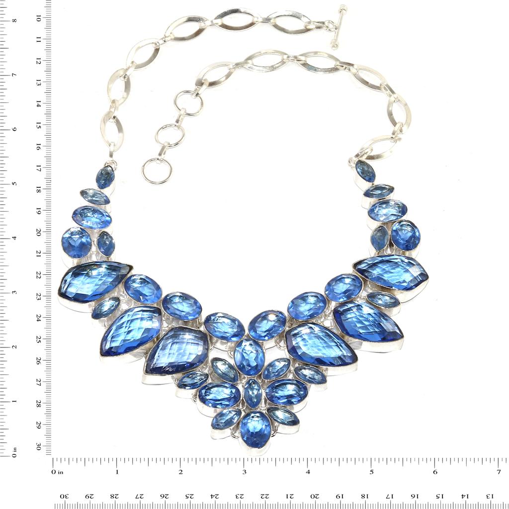 Ожерелье с драгоценным камнем из кварца танзанита, друзья, 16-18 дюймов