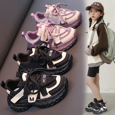 Модные кроссовки для папы 2025 весна и осень новая детская обувь для бега средние и большие повседневные модные для девочек и мальчиков