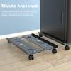 Computer Tower Stand with Adjustable Width 80kg Load-capacity CPU Steel Rolling Stand Adjustable Mobile Cart Holder with Wheels
