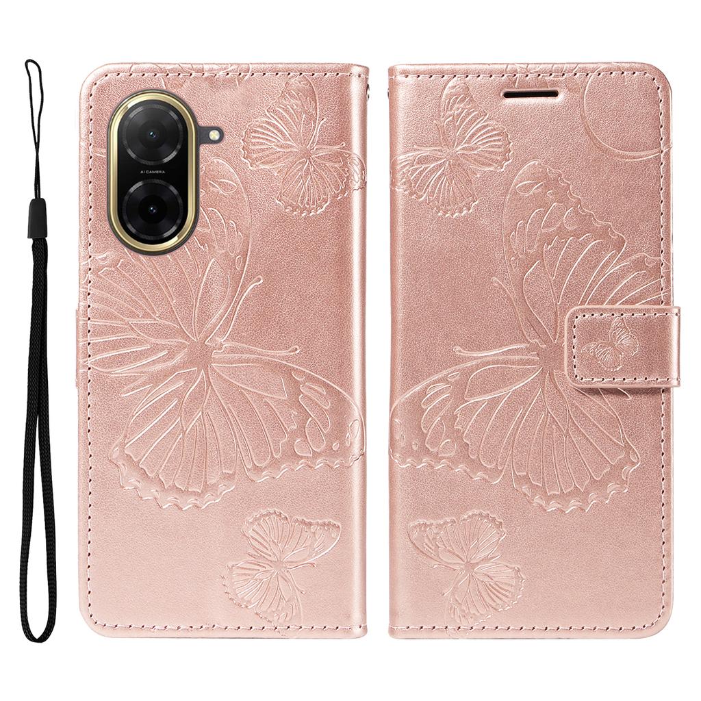 Для Xiaomi Redmi A5 NFC (173,45*79,35*8,45 мм) Чехол-кошелек Кожаный чехол для телефона с цветочным тиснением и бабочками Подставка