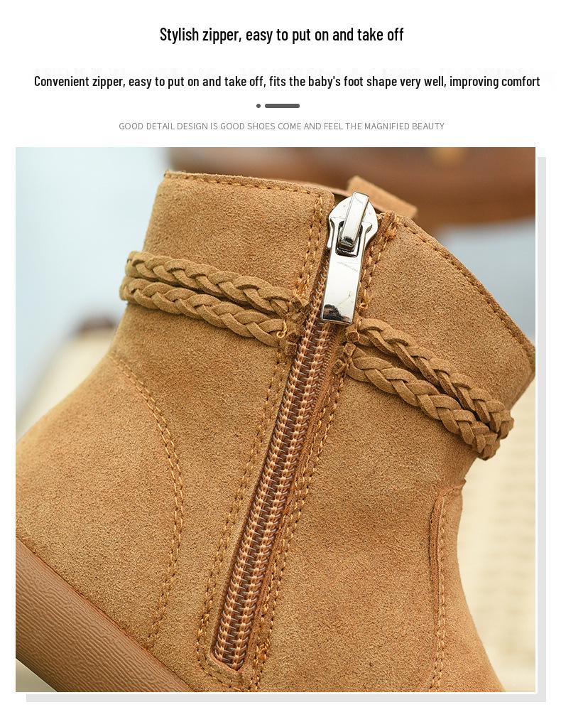 Кожаные ботинки на флисовой подкладке для девочек - Теплые, модные ботинки Martin Зима 2025