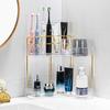 Bathroom Corner Storage Rack Double Tiers Detachable Stable Structure Sink Countertop Organizer Toothbrush Holder Bedroom Desktop Makeup Skincare
