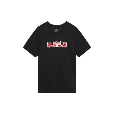 Dri-Fit Lebron Баскетбольная футболка с принтом льва и короной с ручной росписью, мужские топы с короткими рукавами, черные DR1292-010