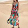Женское летнее платье, повседневные свободные длинные пляжные платья для отдыха