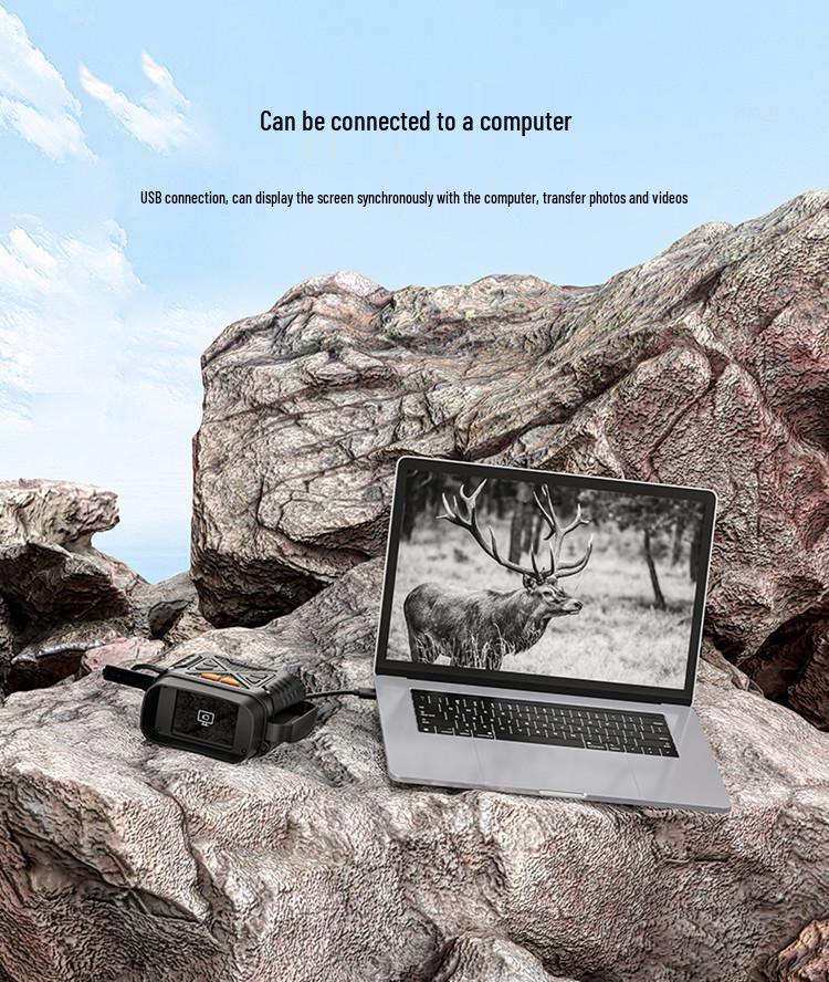 Бинокль ночного видения 4K Ultra-HD с инфракрасным излучением и большим экраном для использования на открытом воздухе