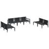 7 Piece Black Steel Garden Sofa Set with Cushions