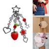 Multi Color Phone Lanyard Strawberry Pendant Wrist Strap Detachable Phone Chains Keyring Portable Accessory for Women