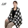 Air Conditioning Cold Protection Fleece Shawl Blanket with Buttons Thick Reversible Plaid Wearable Wrap Warm Winter Wrap for Kids Lap Throw