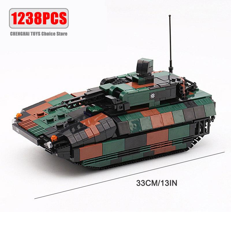 Ww2 Cannon Assault Armored Vehicle Battle Tank Car Truck Army Weapon Building Blocks Sets Model Boys Toys for Kids Gift