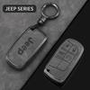 For Jeep Zinc Alloy Leather Car Key Case Cover Shell For Jeep Renegade Wrangler Patriot Grand Cherokee WK2 KL Compass Liberty