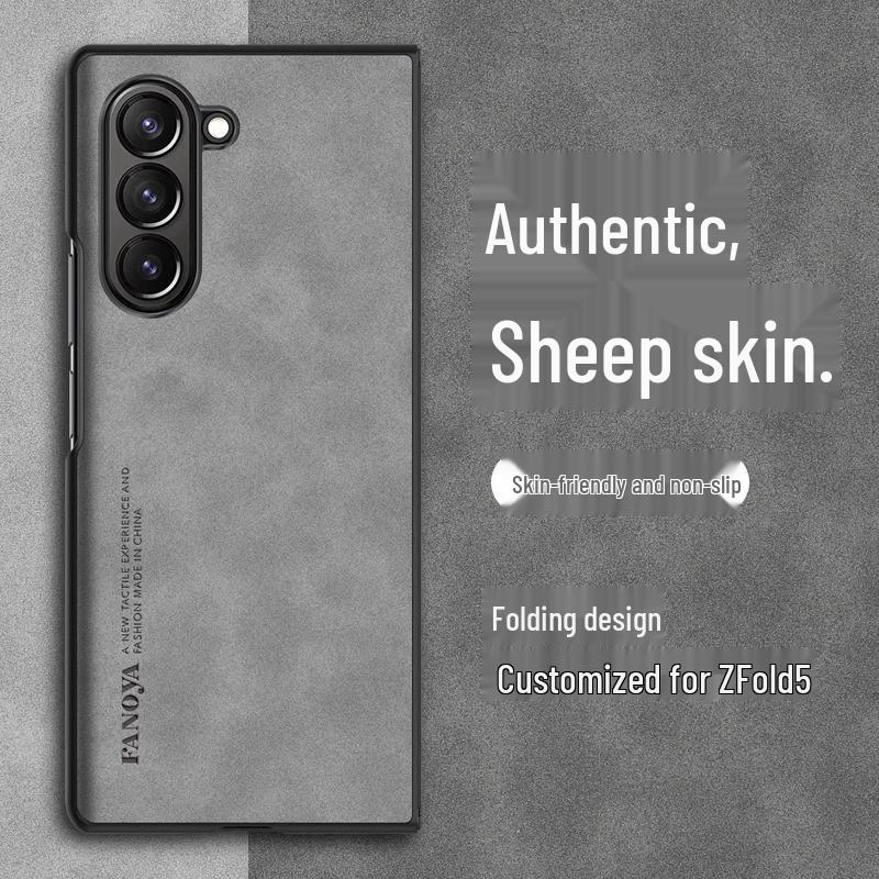 Чехол Samsung Z Fold 7 с текстурой овечьей кожи - Мягкий, Складной, Защита от царапин
