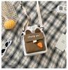 Korean Style Cute Versatile Canvas Crossbody Bucket Bag for Women
