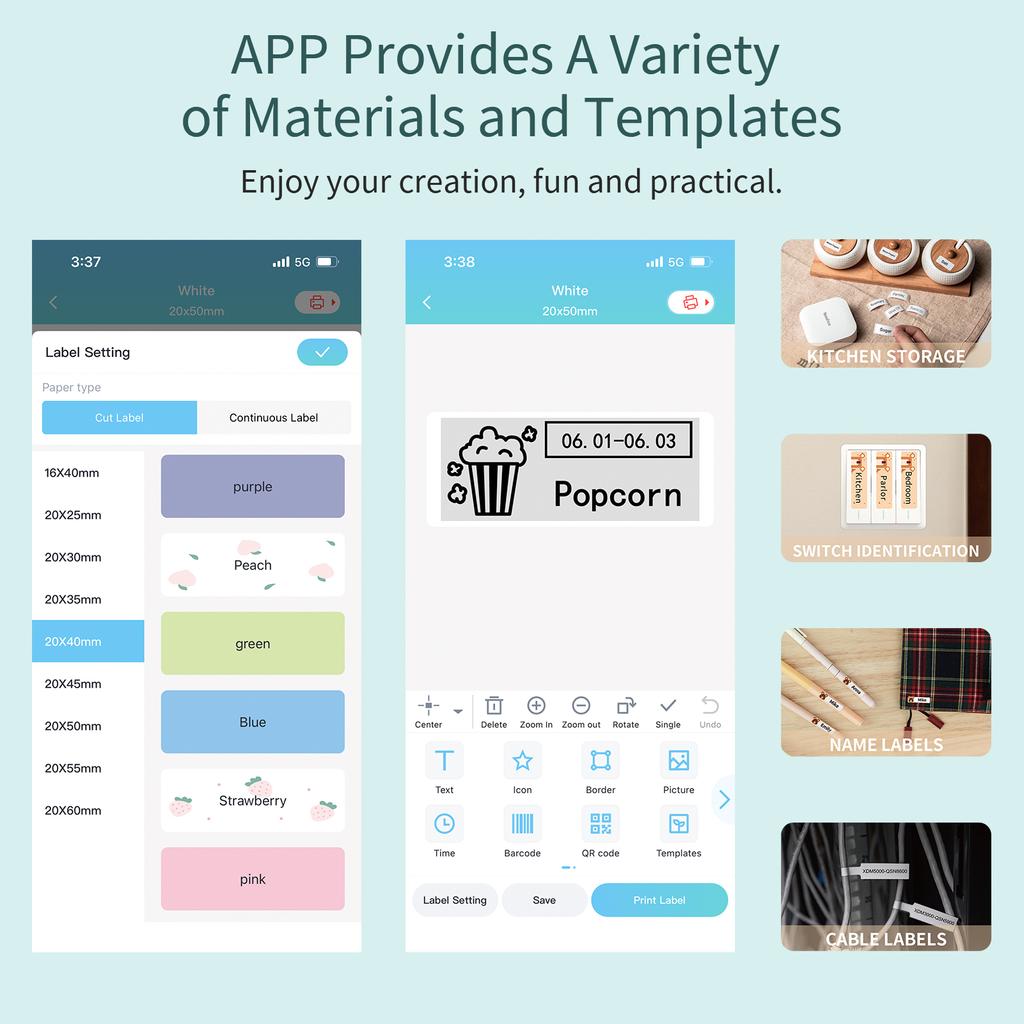 Машина для изготовления этикеток Q30, мини-карманный термопринтер для этикеток, все в одном, BT Connect, самоклеящаяся бирка