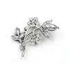 Women Faux Pearl Rhinestone Petals Flowers Brooch Pin Jewelry Clothing Accessory
