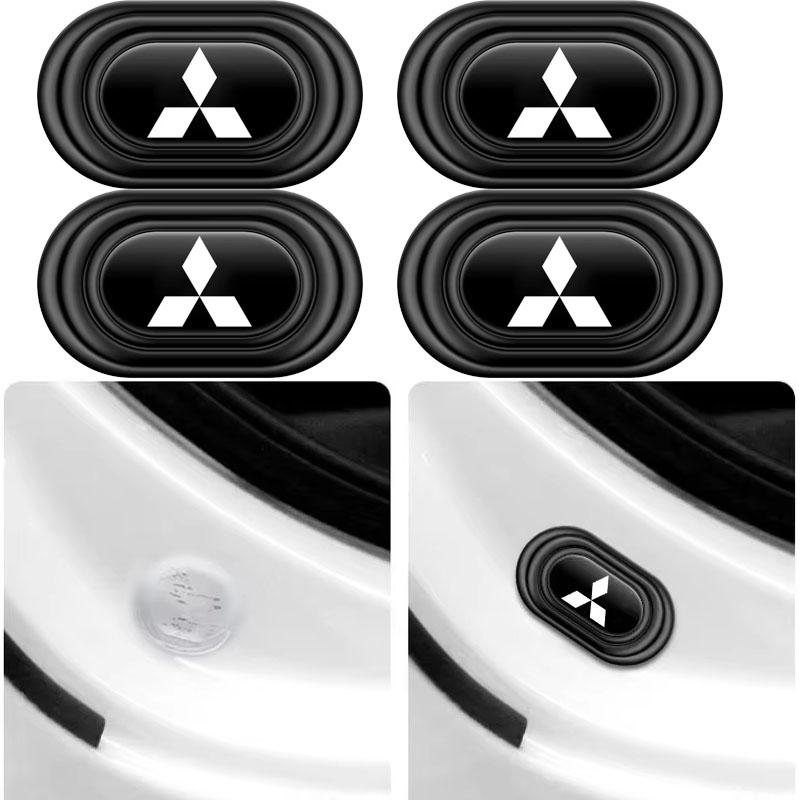 for Mitsubishi Ralliart ASX EVO Lancer Ralliart Montero Mirage Outlander Pajero Car Door Silicone Mat Anti Shock Pad Stickers