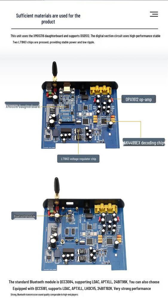 AK4499EX Hi-Fi Bluetooth LHDC ЦАП Аудио Декодер с поддержкой USB и DSD512