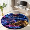 Classic Japanese-style cartoon Demon Slayer round rug, home soft decorative anti-slip yoga mat and chair mat, outdoor floor mat carpet K35
