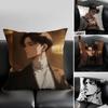 1 шт. Наволочка Леви Аккерман Атака Титанов Наволочка против пылевых клещей Невидимая молния Шелковистый короткий плюш Чехол для диванной подушки