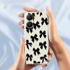 For Xiaomi Redmi Turbo 4 5G/Poco X7 Pro 5G Case Black Bow Pattern Printing Straight Edge TPU Phone Back Cover