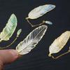 Enamel Feather Metal Bookmark With Gold Trim And Small Pendant Chain Perfect For Book Lovers Reading Gift School Office Use