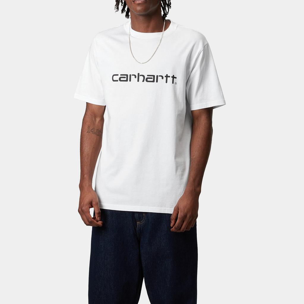 Carhartt WIP SS25 Графический Логотип Удобная Простая Футболка с Круглым Вырезом и Коротким Рукавом Мужские Топы I035700-00A-XX