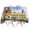 Ancient Castle Building And Fountain Pattern Tablecloth Thicken Cotton Rectangular Round Table Cloth For Wedding Picnic Party