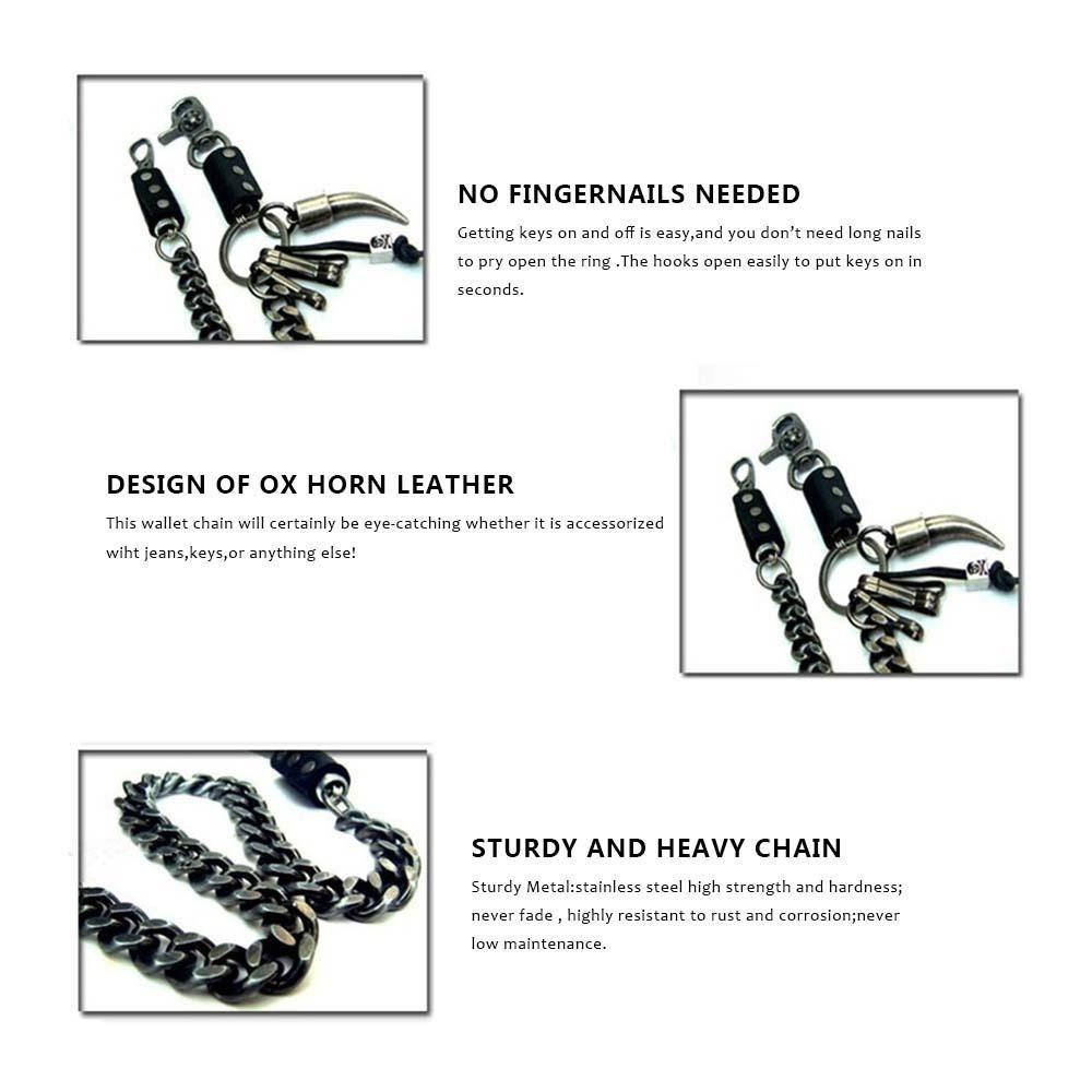 1PCS Pants Chain Jeans Chain Wallet Chain for Men Punk Skull Trousers Chain Keychain Bullet Biker Chain
