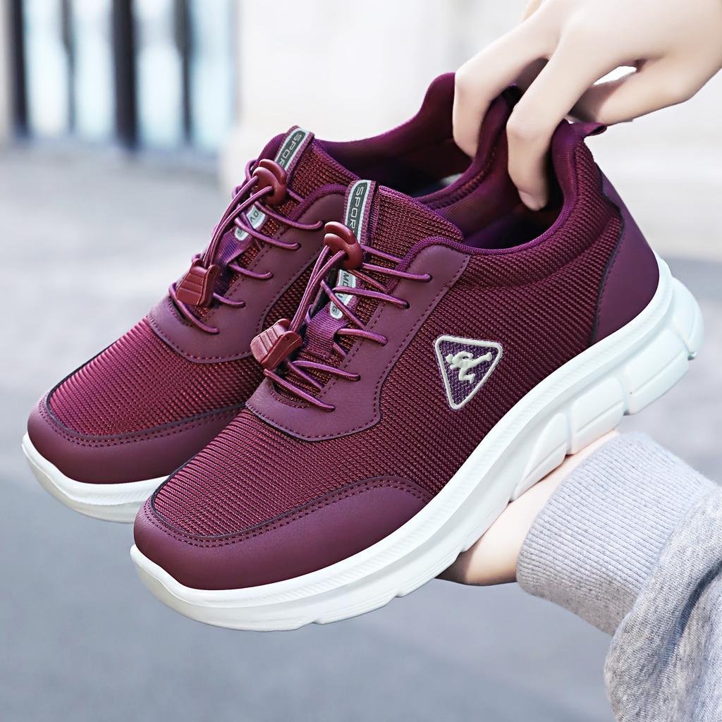 Женская обувь осенняя обувь для ходьбы повседневная обувь легкая и универсальная однотонная обувь легкий вход удобные сетчатые туфли