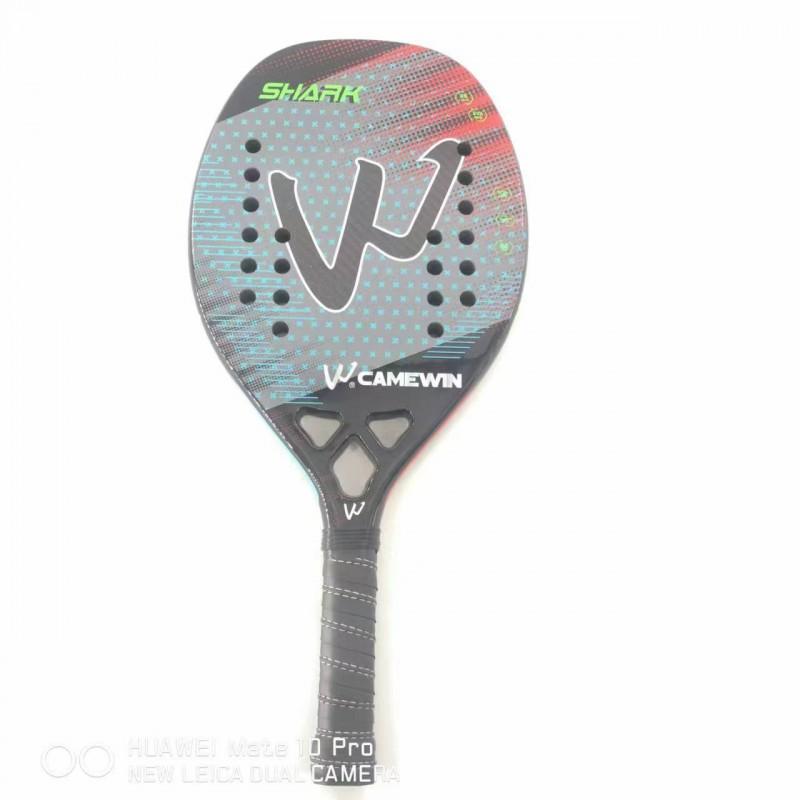 Carbon Fiber Beach Tennis Racket 3K Amateur Advanced Players Lightweight G4 Grip Red Gray Colors