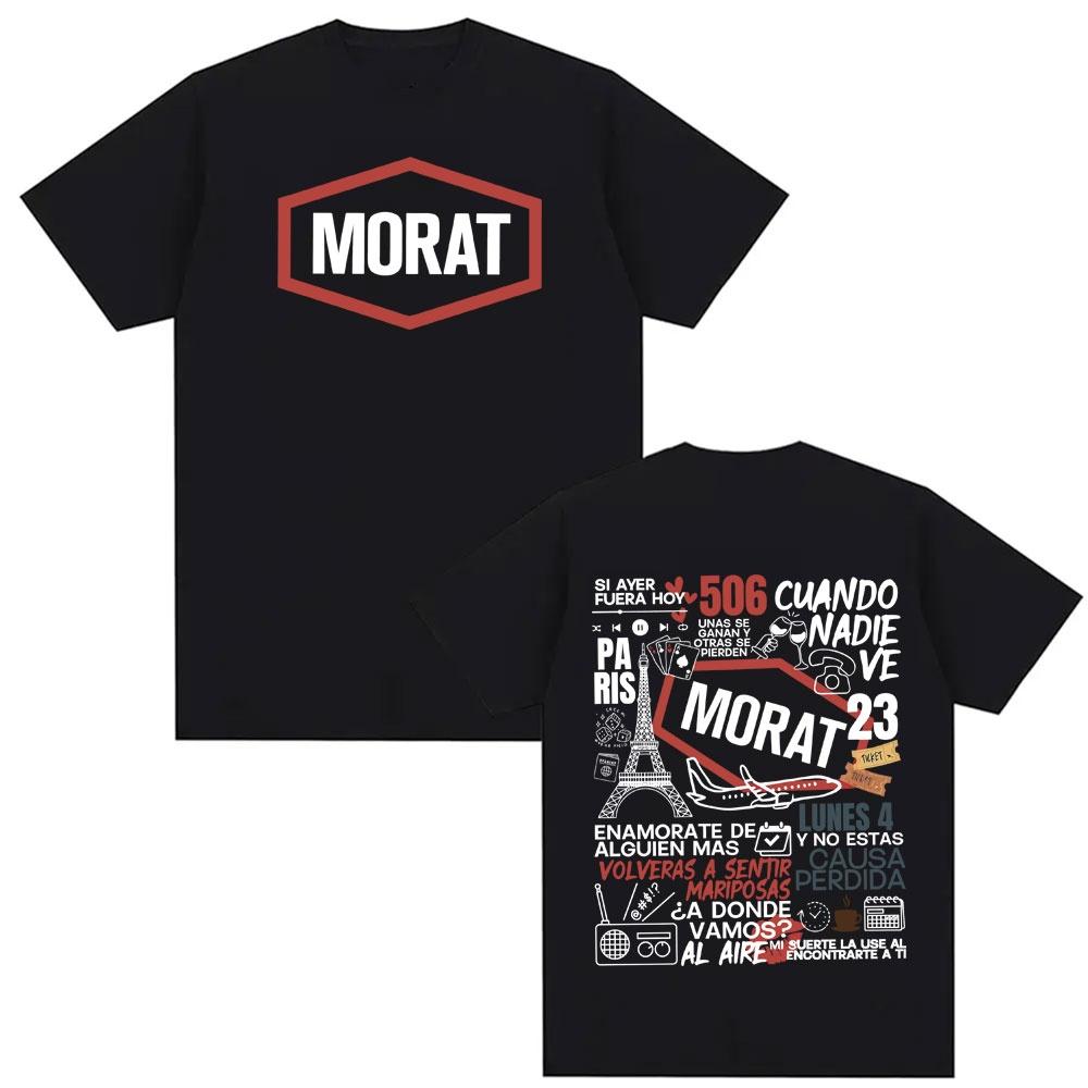 Музыкальная группа Morat Футболка с графическим принтом альбома 2025 Мужская Женская Хлопок Мода Винтажная Летняя Хип-хоп Футболка Высококачественная Футболка
