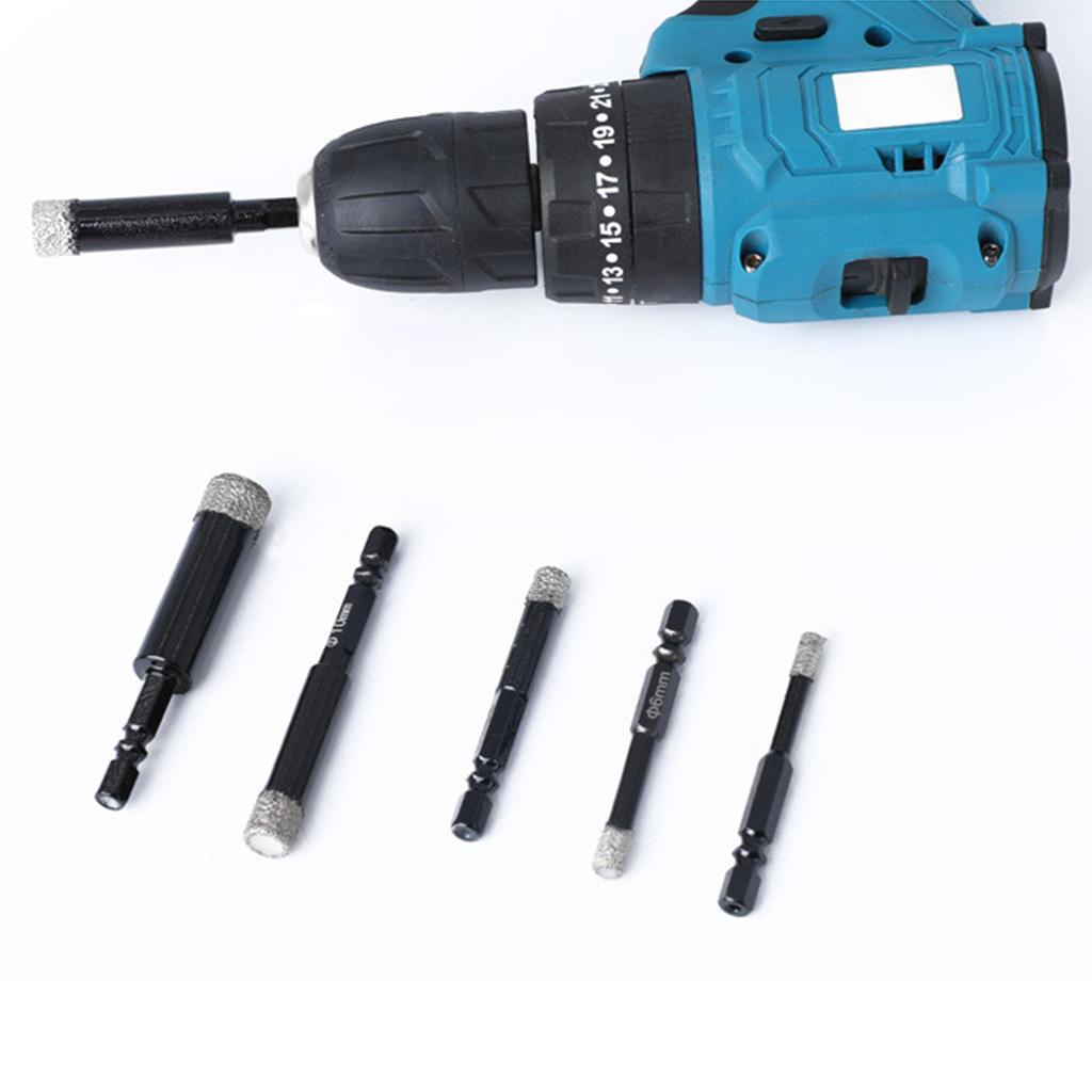 6,35 мм Шестигранный хвостовик Алмазная напайка Сухое бурение Сверло Инструмент для пробивки отверстий для точного сверления в различных материалах