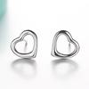Fashion Version Hollow Heart Stud Earrings, Women's Seiko Silver-plated Ear Jewelry