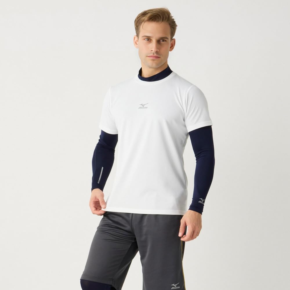 Тренировочная одежда Мягкая компрессия Высокий воротник Большой размер L Футболка, Влагоотводящая, Быстросохнущая, K2JACM51, Темно-синий,