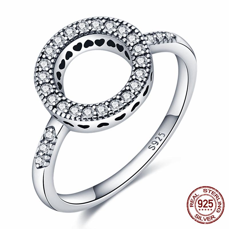 Абсолютно новое 100% подлинное 925 серебряное женское кольцо оригинальное сердце корона розовое золото кристалл обручальное кольцо годовщина свадьбы ювелирное изделие