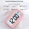 Digital Compact Alarm Clock with Temperature Date Display Multi Colors Available for Bedroom Office Travel Use