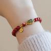 Chinese Cinnabar Peace Gourd Jade Bracelet Ladies Girl Delicate Elegant Lucky Red Bracelets Fashion Jewelry Accessories