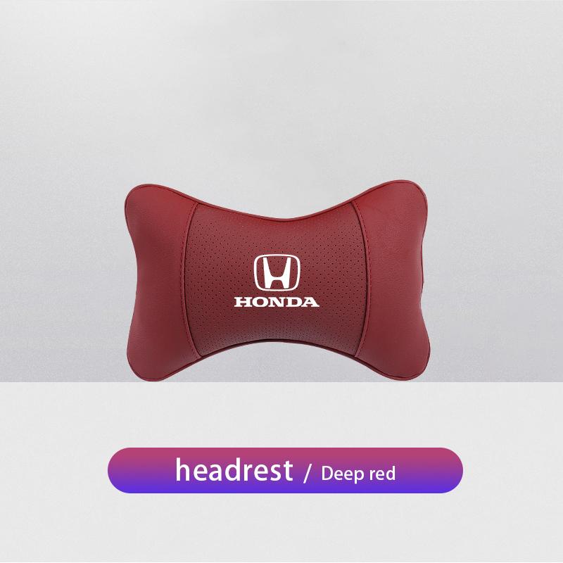 AUJ5 1Pcs Car Seat Headrest Leather Head Support Neck Pillow For Honda Civic Fit Jazz Accord Pilot CRV Odyssey Passport City Shuttle