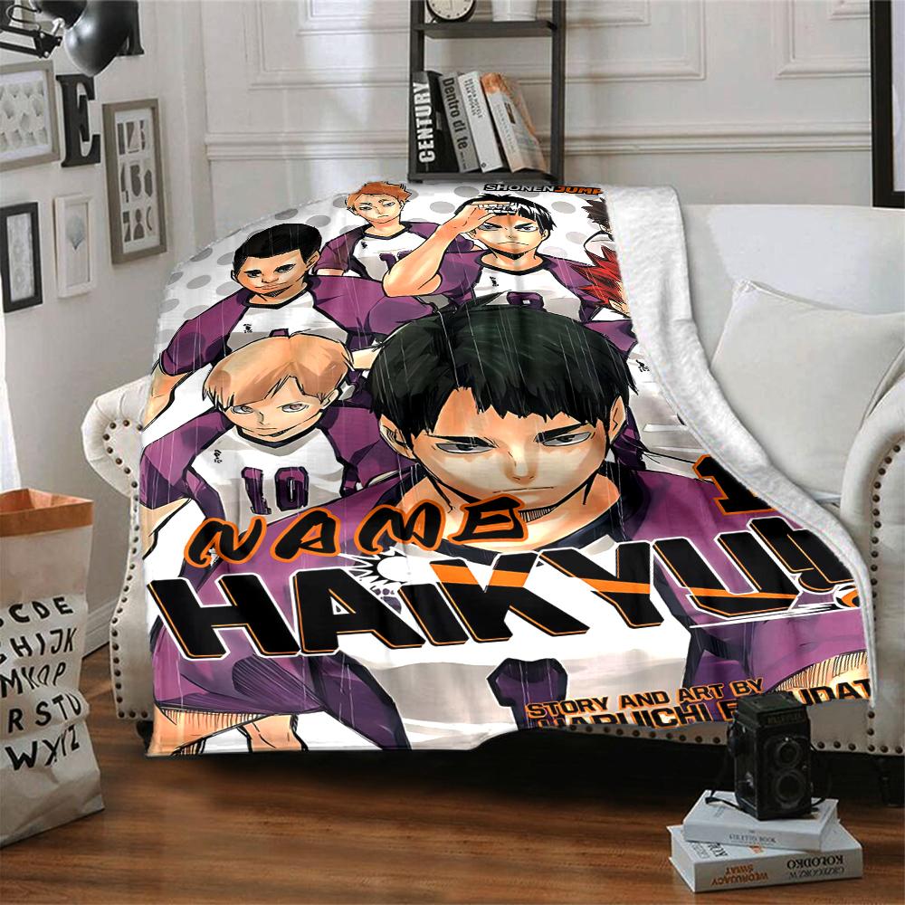 Custom 1pc Haikyuu!! Team Spirit Blanket, Soft And Comfortable Blanket, Casual Warm, Camping Travel Blanket, Birthday Gift Q91280
